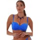 Bluepoint γυναικείο μαγιό top strapless C cup, σε μπλε γυαλιστερό χρώμα! Ρυθμιζόμενη και αποσπώμενη τιράντα και δέσιμο στο πίσω μέρος 24066193C-25