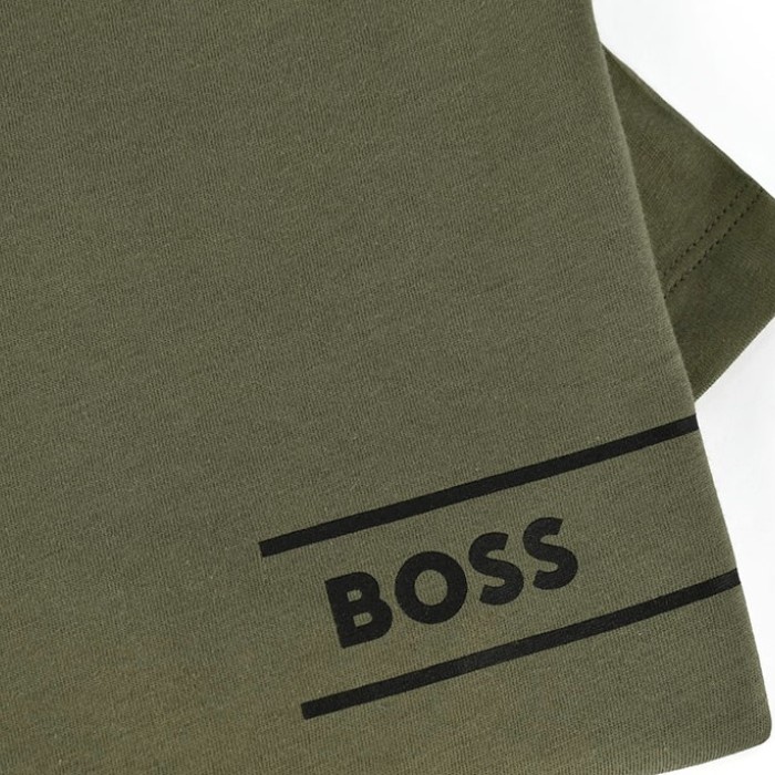 Boss ανδρικό t-shirt με λαιμόκοψη σε λαδί χρώμα ΧΡΩΜΑ 50469154-306