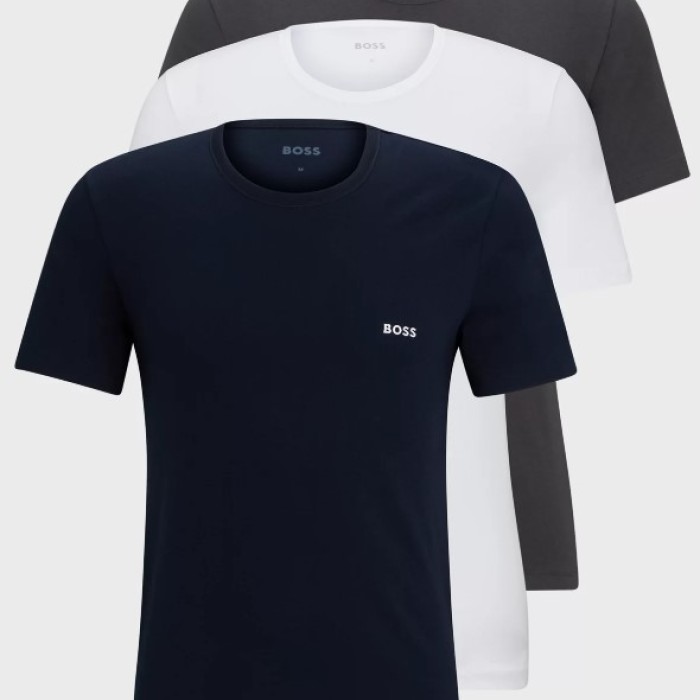 Boss ανδρικά βαμβακερά 3pack t-shirts σε τρία διαφορετικά χρώματα 50475284 961