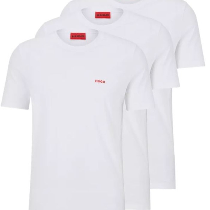 Hugo ανδρικά βαμβακερά 3pack t-shirts λευκά 50480088-100