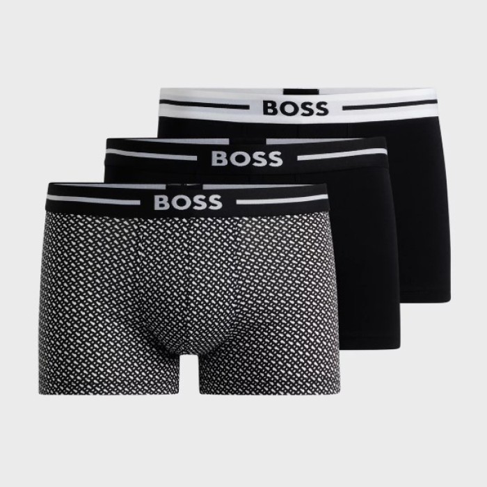 Boss ανδρικά boxers 3pack, κανονική γραμμή 95%cotton 5%elastane 50517836 962