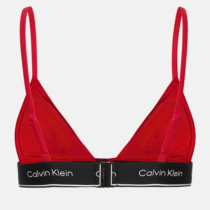 Calvin Klein γυναικείο μαγιό top σε κόκκινο χρώμα με μαύρο λάστιχο KW0KW02424 XNE