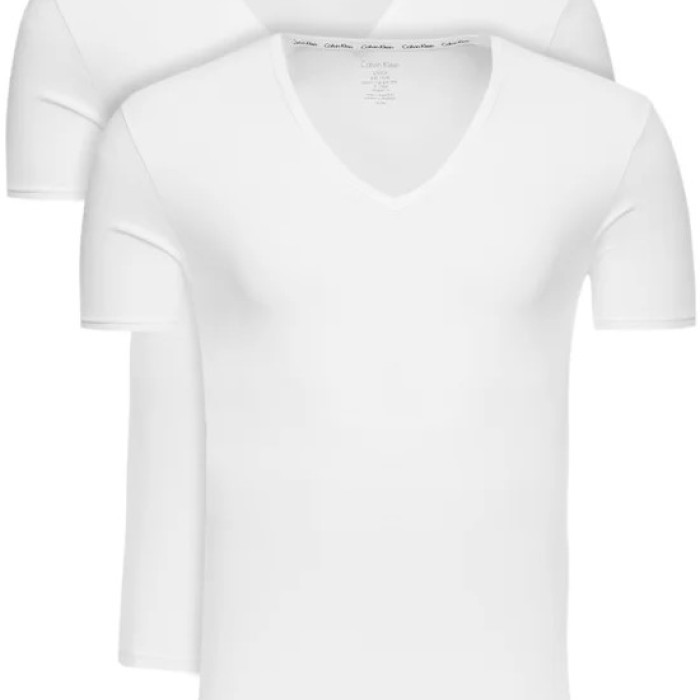 Calvin Klein ανδρικό φανελάκι v-neck 2pack σε λευκό χρώμα NB1089A 100