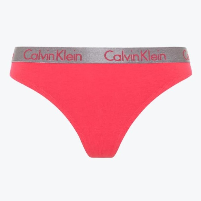 Calvin Klein thong σε κοραλί χρώμα με γκρι λάστιχο QD3539E XCO