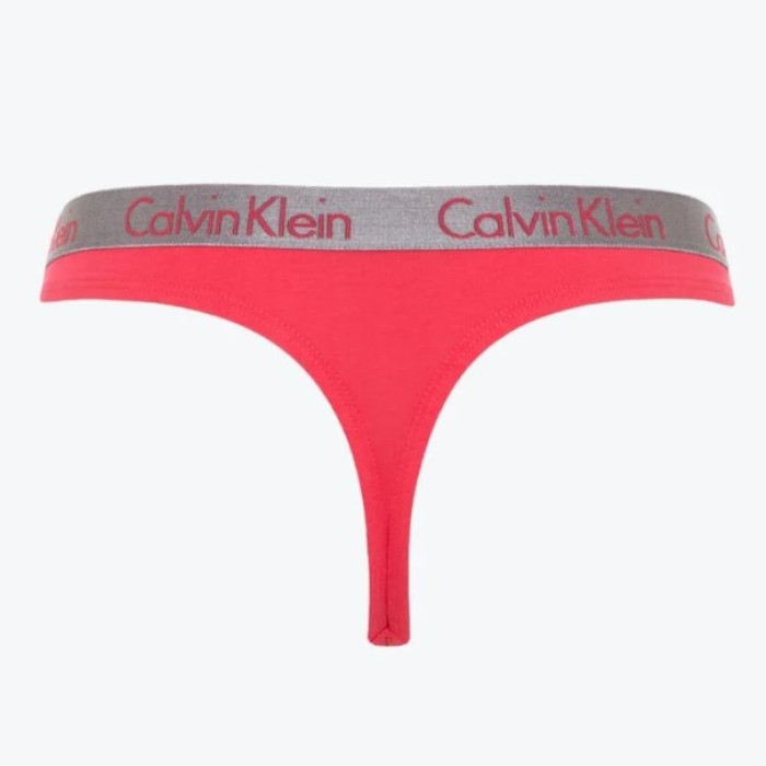 Calvin Klein thong σε κοραλί χρώμα με γκρι λάστιχο QD3539E XCO