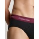 Calvin Klein ανδρικά slip βαμβακερά 3pack σε μαύρο χρώμα με διαφορετικό χρώμα στο λάστιχο,άνετη γραμμή U2661G-H54