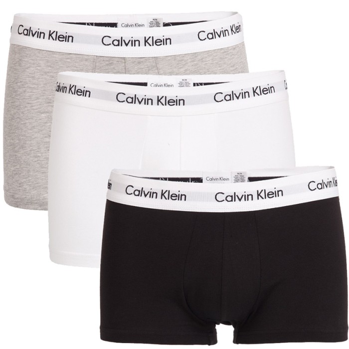 Calvin Klein ανδρικά βαμβακερά boxer 3pack (λευκό-γκρι-μαύρο),κανονική γραμμή,95%cotton 5%elastane U2664G-998