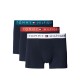 Tommy Hilfiger ανδρικά βαμβακερά boxers 3pack σε σκ. μπλε χρώμα με διαφορετικό χρώμα στο λάστιχο, άνετη γραμμή 95%cotton 5%elastane UM0UM03181 0RX