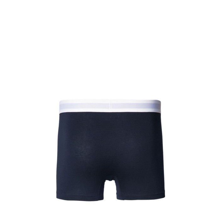 Tommy Hilfiger ανδρικά βαμβακερά boxers 3pack σε σκ. μπλε χρώμα με διαφορετικό χρώμα στο λάστιχο, άνετη γραμμή 95%cotton 5%elastane UM0UM03181 0RX