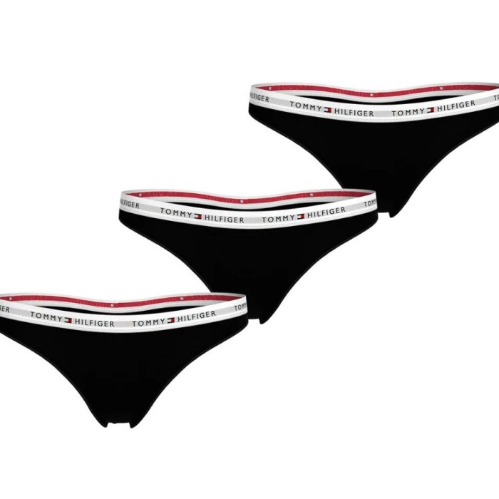 Tommy Hilfiger γυναiκείο 3pack thong βαμβακερά,άνετη γραμμή 95%cotton 5%elastane UW0UW05530 0SI