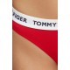 Tommy Hilfiger γυναικείο κυλοτάκι thong σε κόκκινο χρώμα με λευκό λάστιχο και το λογότυπο της εταιρίας UW0UW05616 XLG